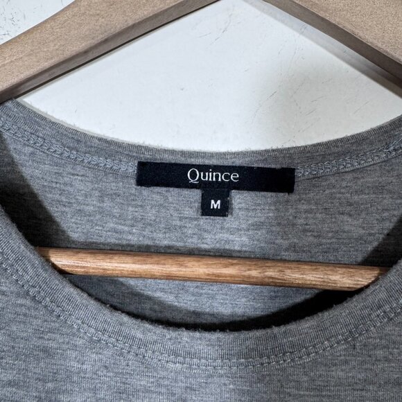 QUINCE Womens T Shirt Dress sz Medium Gray Crew Neck Short Sleeve Stretch - Picture 5 of 6